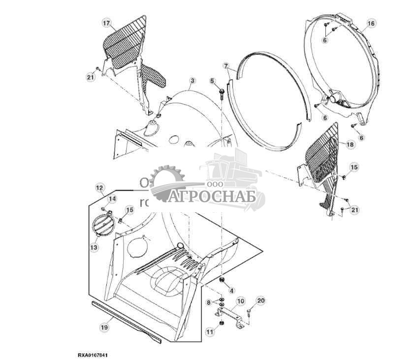 УЗЕЛ КОЖУХА ВЕНТИЛЯТОРА 